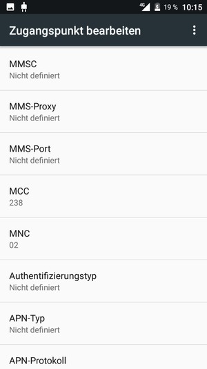 Scrollen Sie nach unten und geben Sie Internetinformationen ein