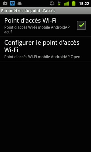 Sélectionnez Configurer le point d'accès Wi-Fi