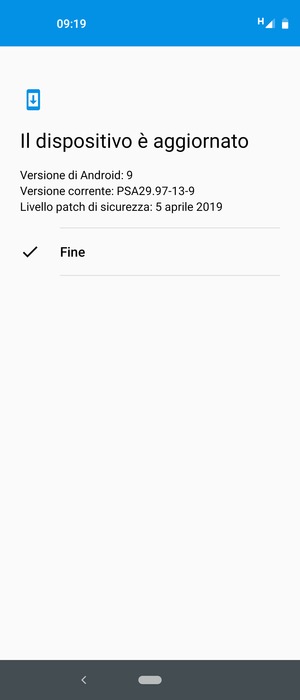 Se il tuo telefono è aggiornato, seleziona Fine