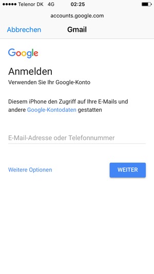 Geben Sie Ihre E-Mail-Adresse ein und wählen Sie WEITER