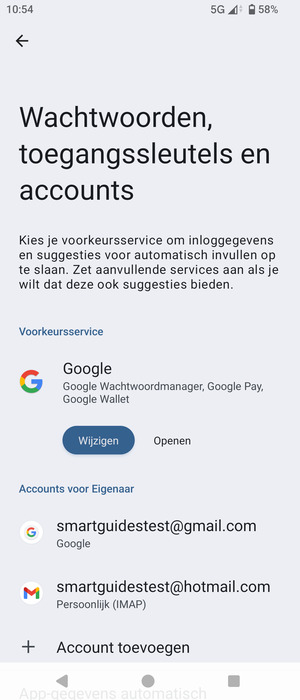 Selecteer uw Google-account