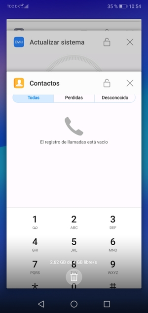 Seleccione el icono Eliminar para cerrar todas las aplicaciones en ejecución