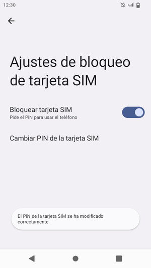 Su PIN de la tarjeta SIM ha sido cambiado