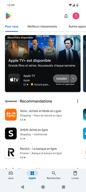 Sélectionnez Rechercher