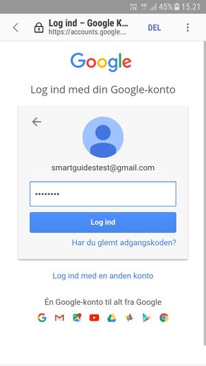 Indtast din Gmail adgangskode og vælg Log ind