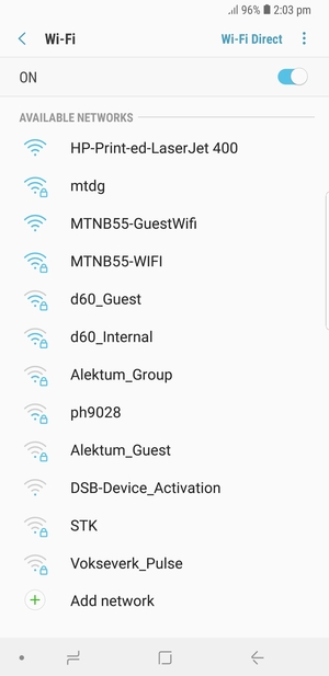 Select the wireless network you want to connect to