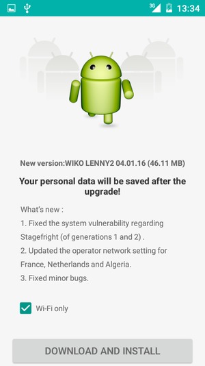 If your phone is not up to date, select DOWNLOAD AND INSTALL