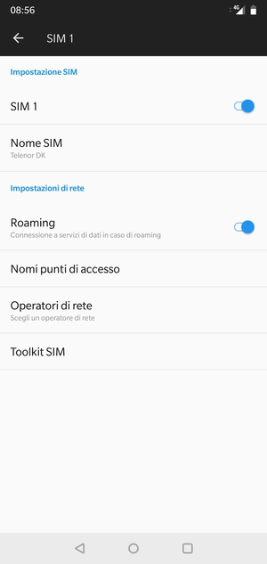 Attiva o disattiva Roaming