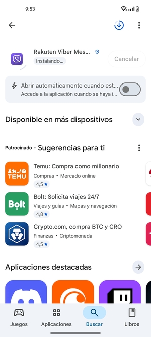 Espere a que el proceso de instalación finalice