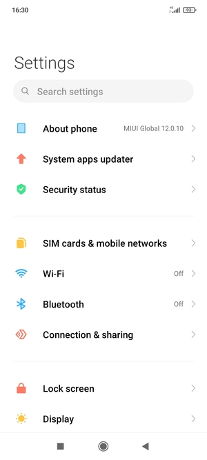 Select Connection & sharing