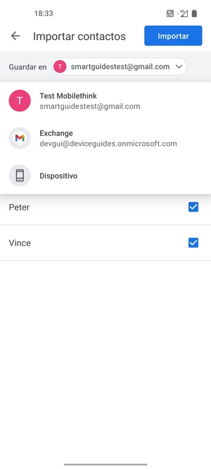 Seleccione su cuenta Google
