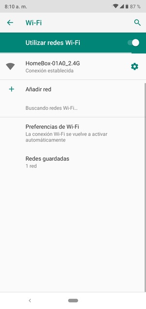 Ahora está conectado a la red Wi-Fi