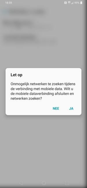 Selecteer JA