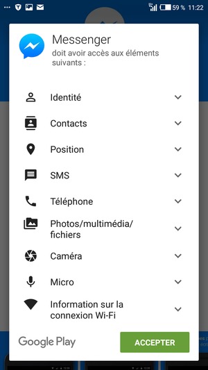 Sélectionnez ACCEPTER
