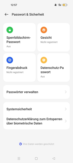 Wählen Sie Systemsicherheit