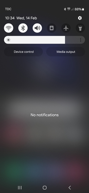 Slide down the top menu again