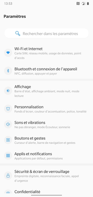 Sélectionnez Wi-Fi et Internet