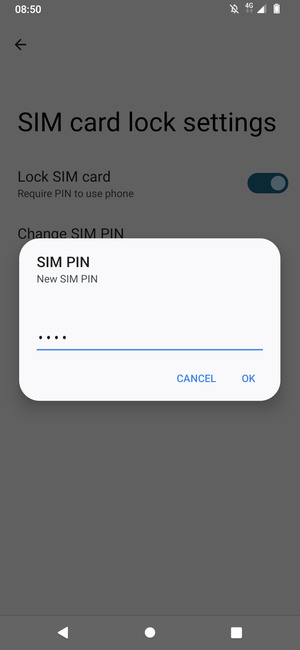 Enter your New SIM PIN and select OK