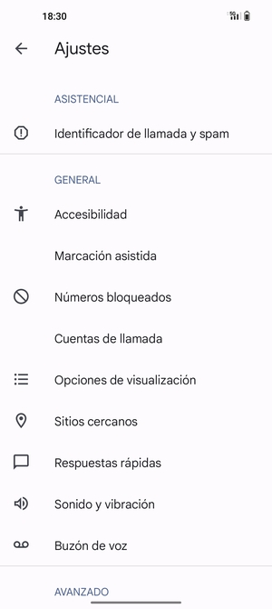 Seleccione Buzón de voz