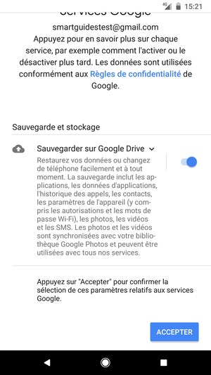 Sélectionnez ACCEPTER