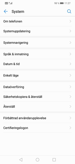 Välj Systemuppdatering