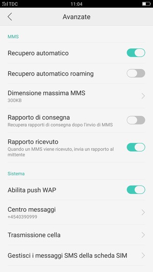 Seleziona Centro messaggi
