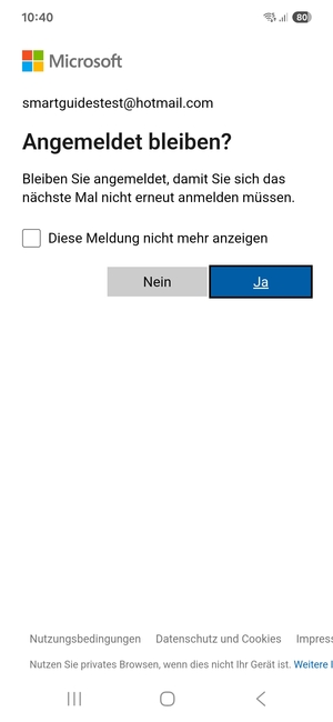 Wählen Sie die gewünschte Option