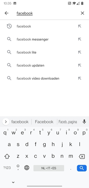 Voer de app-naam in en selecteer Zoeken
