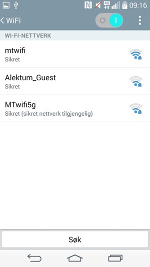 Velg det trådløse nettverket du vil koble til