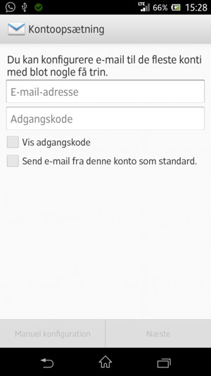 Indtast din e-mailadresse og adgangskode. Vælg Næste