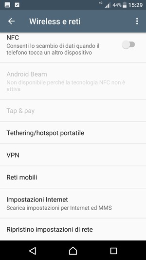 Seleziona Reti mobili