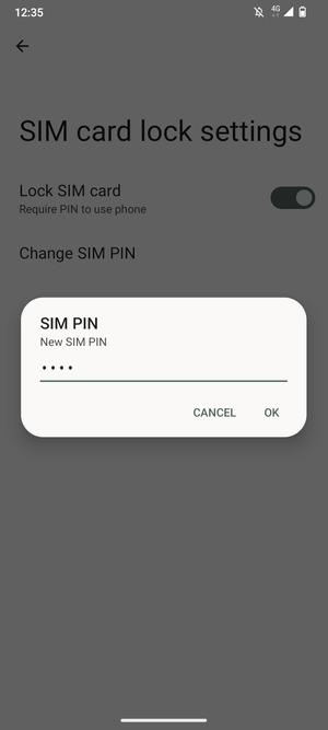 Enter your New SIM PIN and select OK