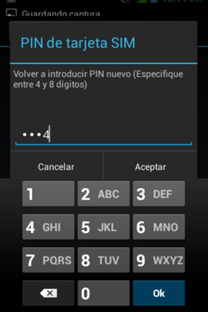 Confirme su nuevo PIN de tarjeta SIM y seleccione Aceptar