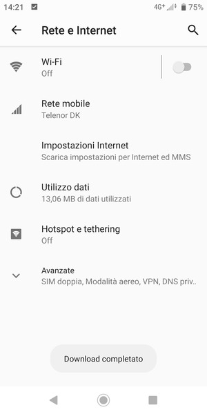 Seleziona Rete mobile