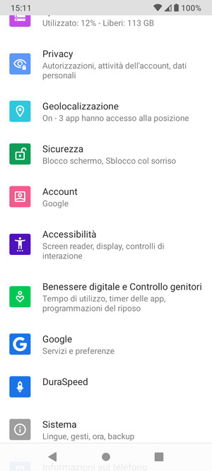 Scorri e seleziona Sicurezza
