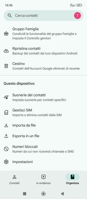 Scorri e seleziona Gestisci SIM
