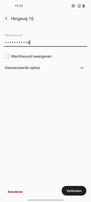 Voer het WiFi-wachtwoord in en selecteer Verbinden