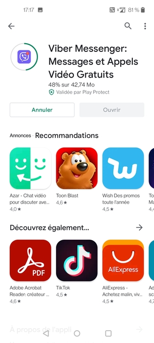 Veuillez attendre la fin de la procédure d'installation
