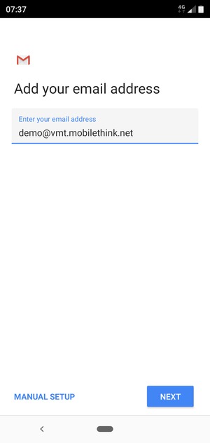 Enter your Email address and select NEXT