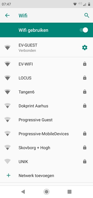 U bent nu verbonden met het WiFi-netwerk