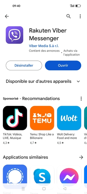 Sélectionnez Ouvrir