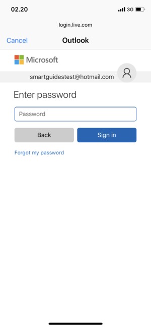 Enter your Password and select Sign in