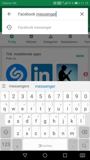 Indtast navnet på appen og vælg Søg