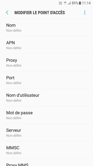 Saisissez les informations Internet