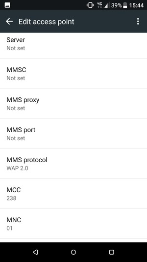 Scroll down and enter MMS information