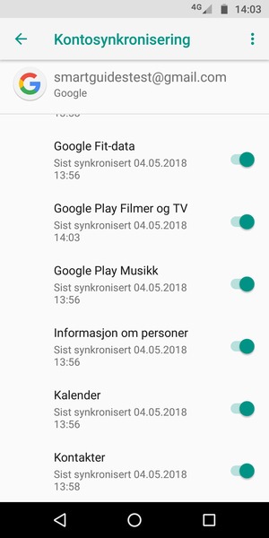Forsikre deg om at Kontakter er valgt