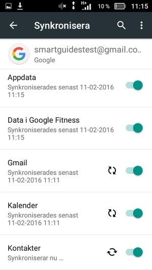 Dina kontakter från Google kommer nu att synkroniseras med din Doro