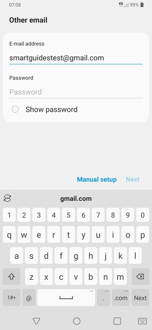 Enter your Gmail address and select Next