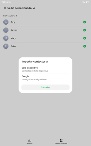 Seleccione su cuenta Google