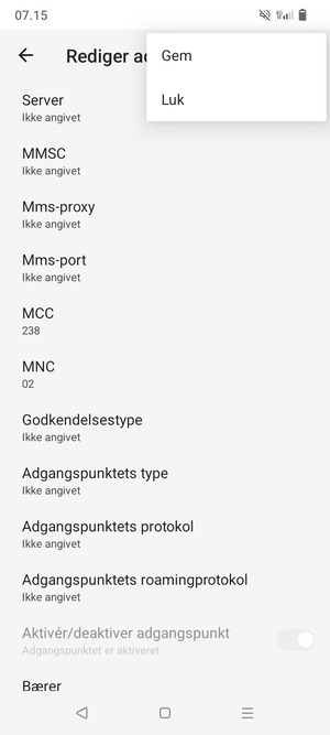 Vælg Gem